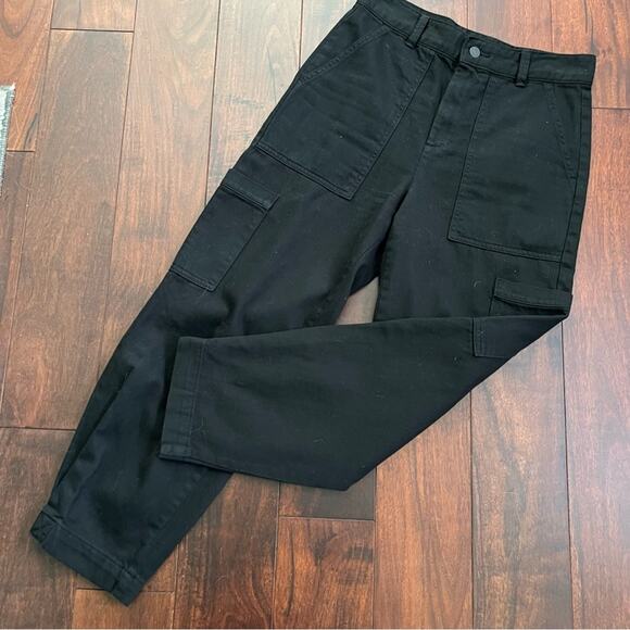 Banana Republic Black black barrel cut pant Tapered Leg Utility Pants Size 0 - Picture 5 of 13